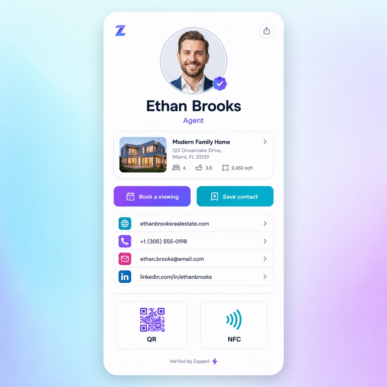 Agent vCard preview