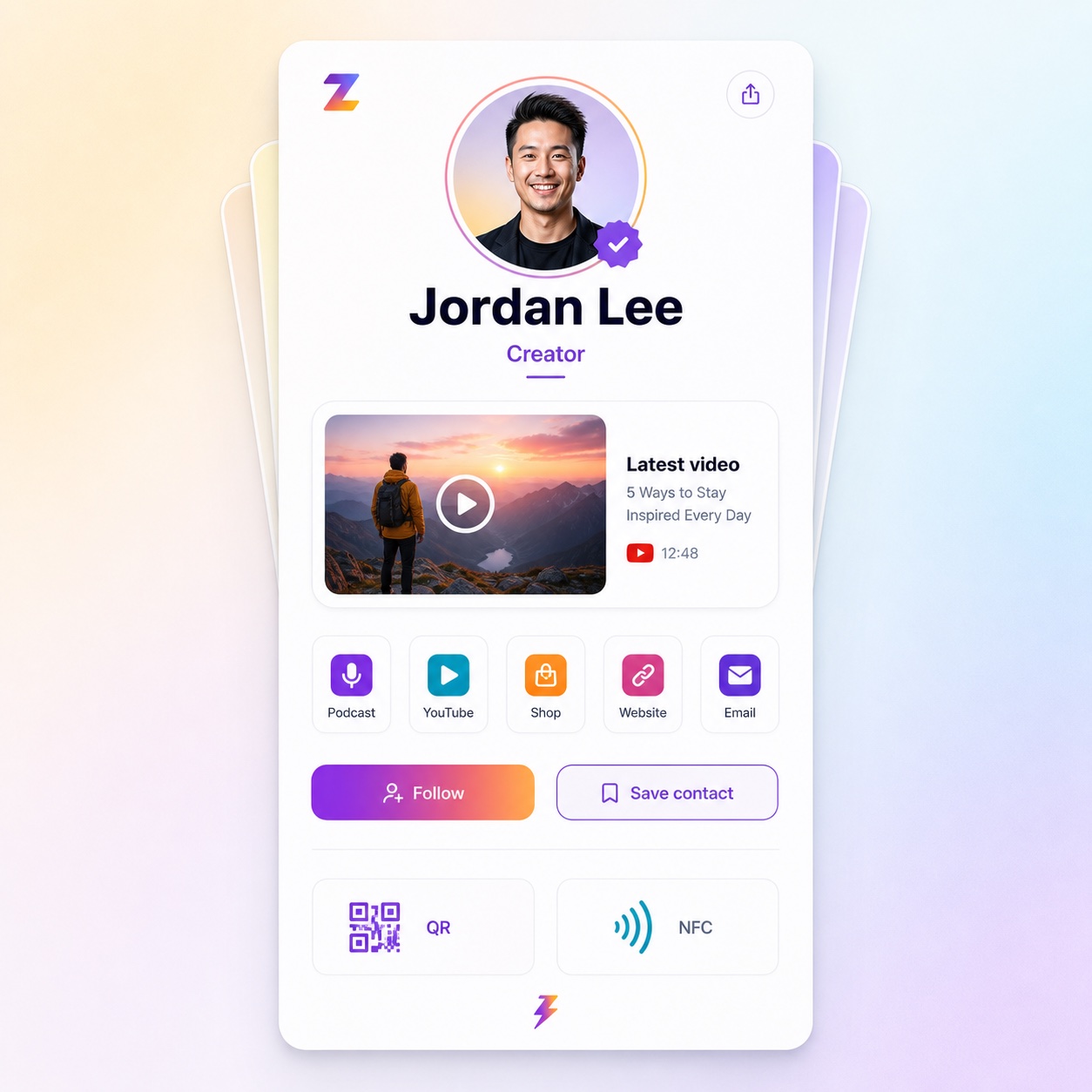 Creator vCard preview