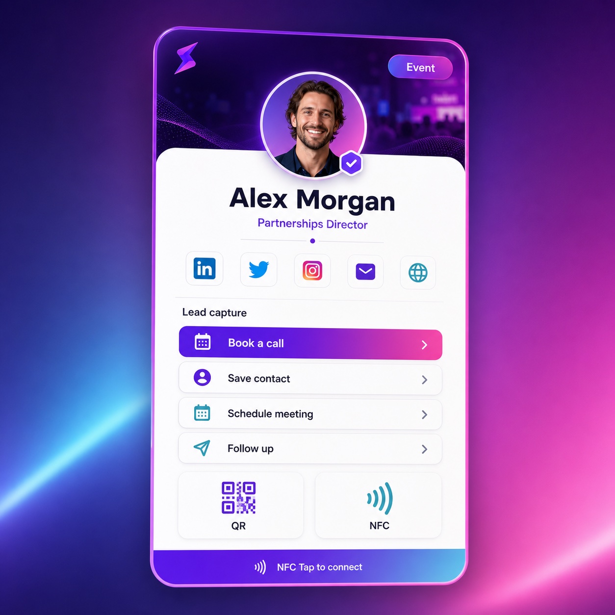 Event vCard preview