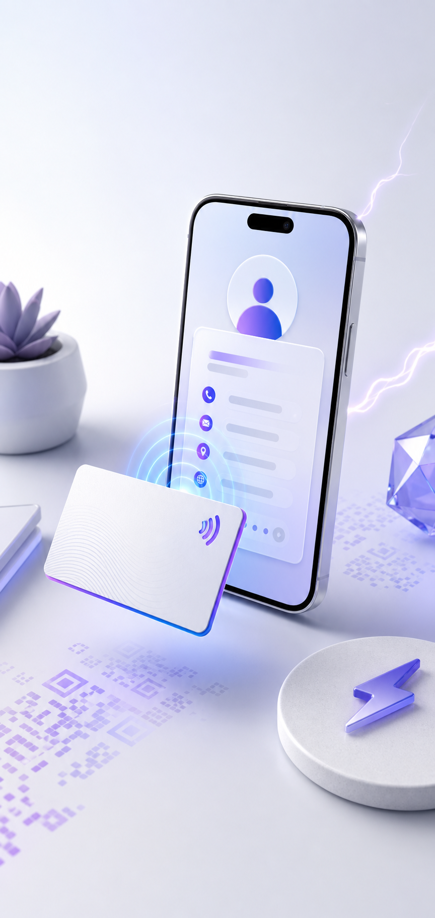 Zapped digital business card promo showing a profile visitors can save quickly