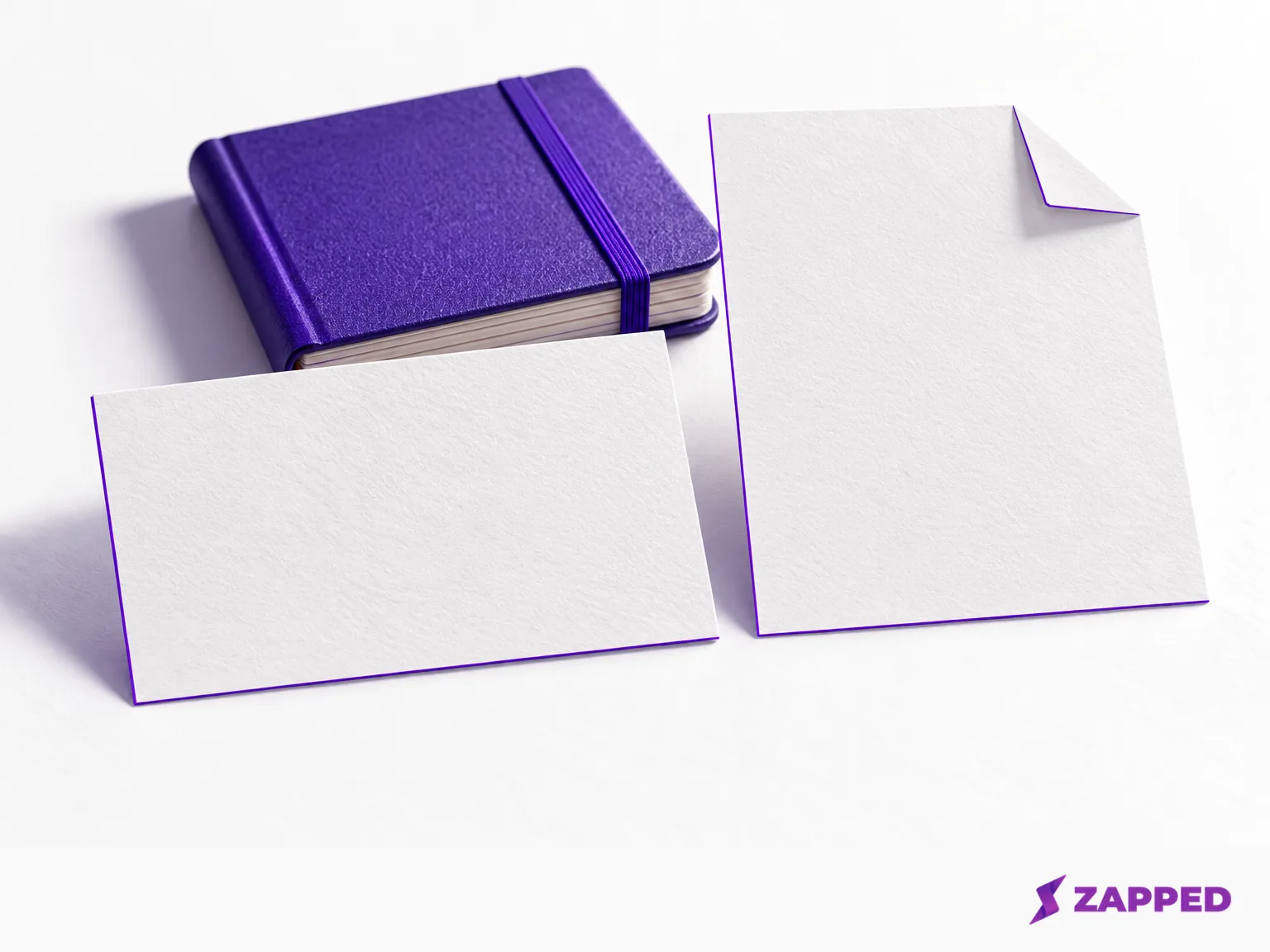 Blank source contact card and exported file sheet aligned beside a contact book for a final check.