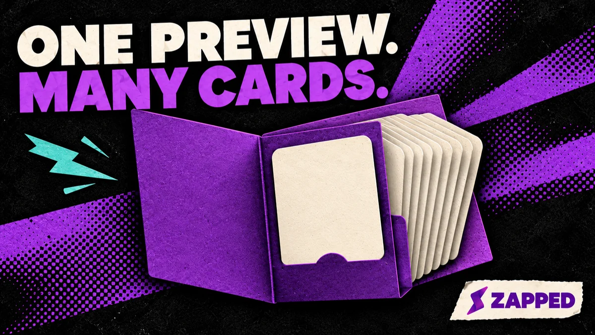An abstract contact file separating into individual contact cards.