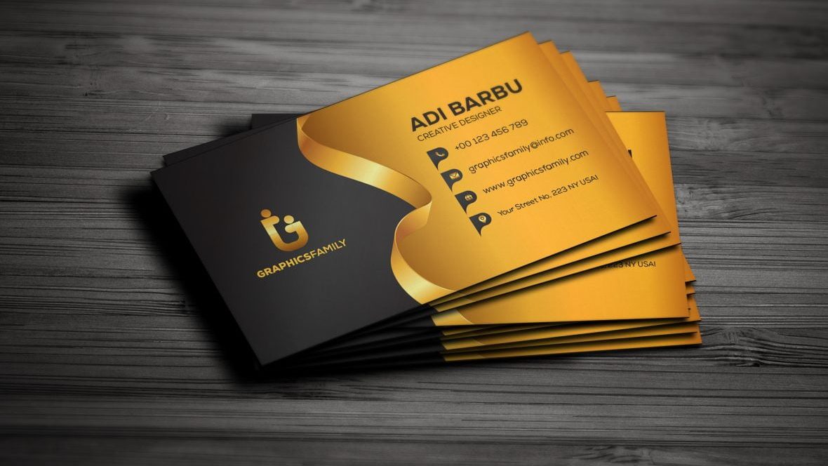 Free Business Card Design Gold And Black Colors