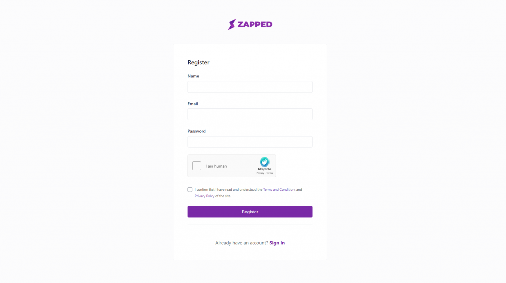 Register Online business card creator