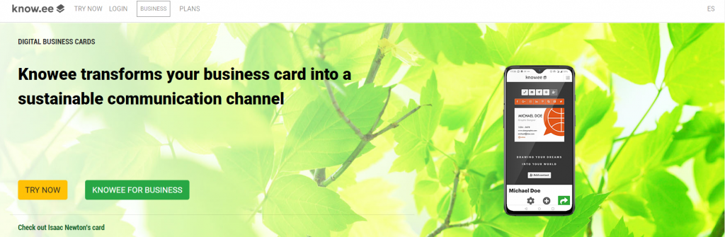 Know.ee e-business card app