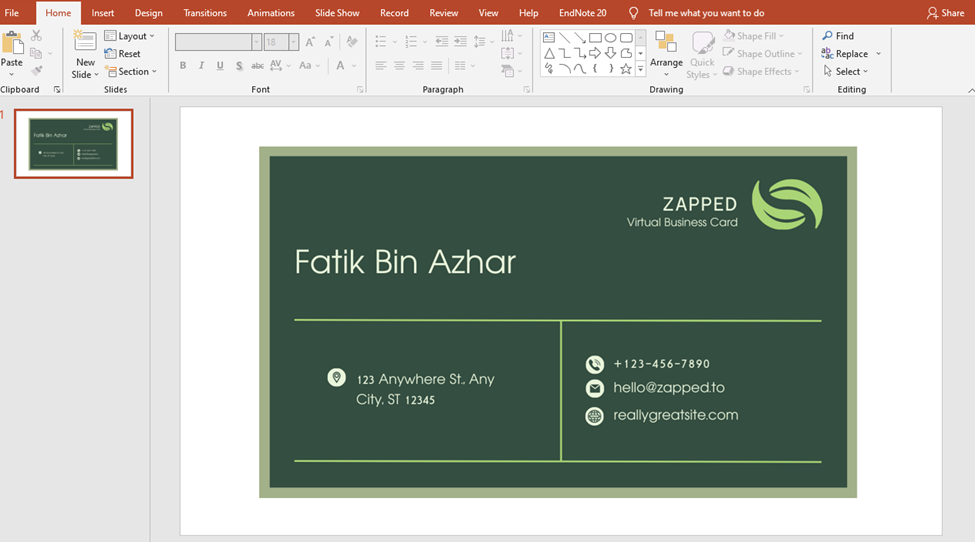 Clickable Digital Business Card  with PowerPoint