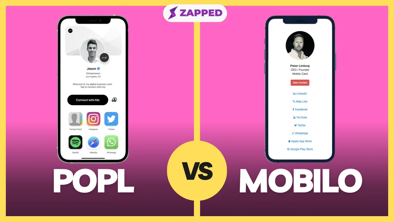 Popl and Mobilo comparison graphic
