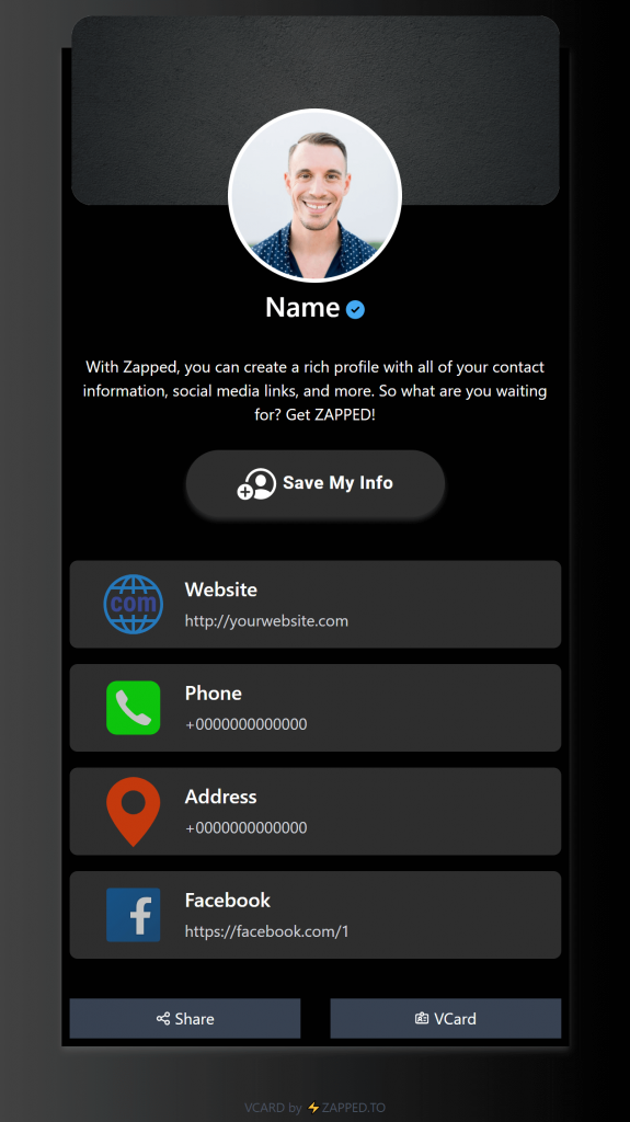 Digital info card
