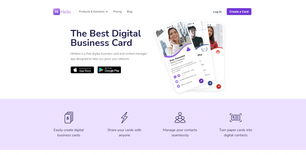 Hi Hello Digital business card app