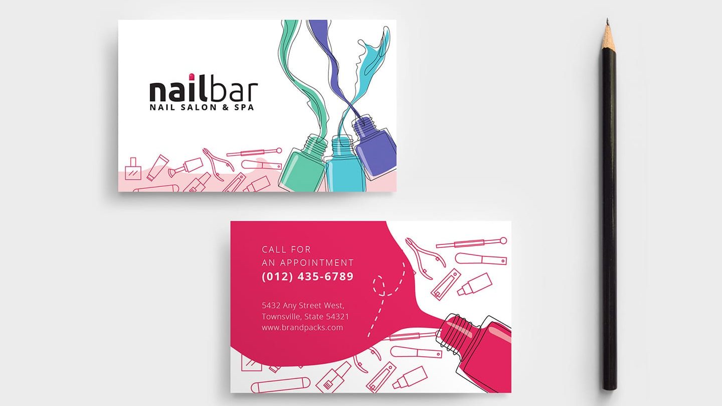 Nail salon business card template