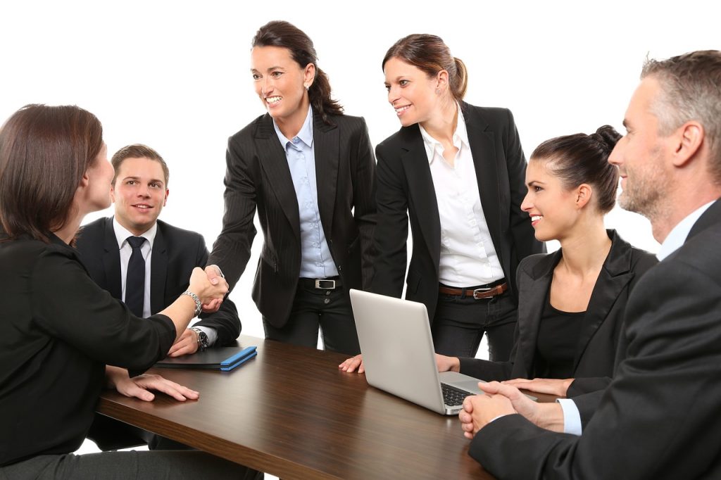 Business people closing a deal