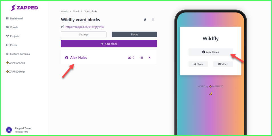 How to Create a Block for your Vcard?