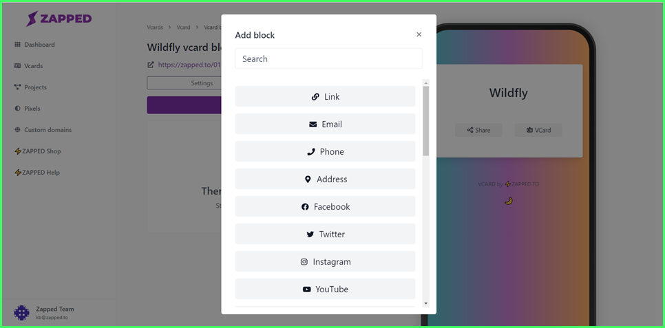 How to Create a Block for your Vcard?