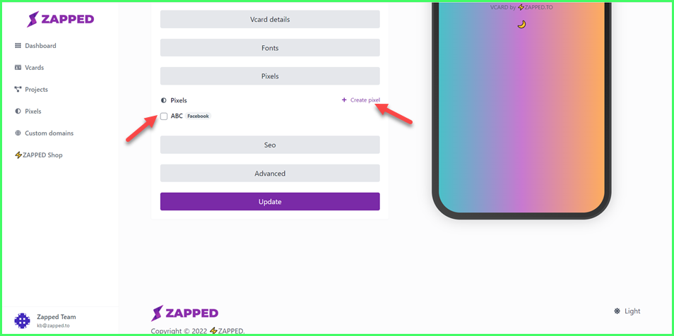 How to Edit Settings for your vCard?