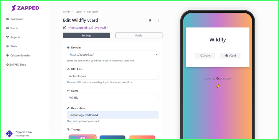 How to Edit Settings for your vCard?