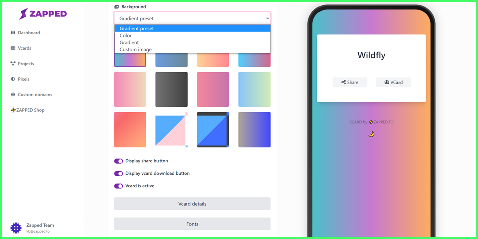 How to Edit Settings for your vCard?