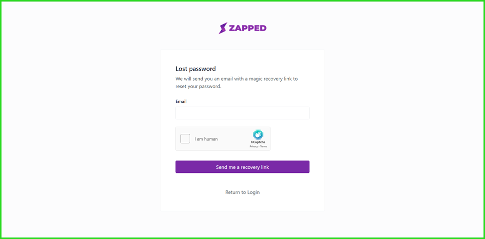 How to Recover your Account on Zapped?