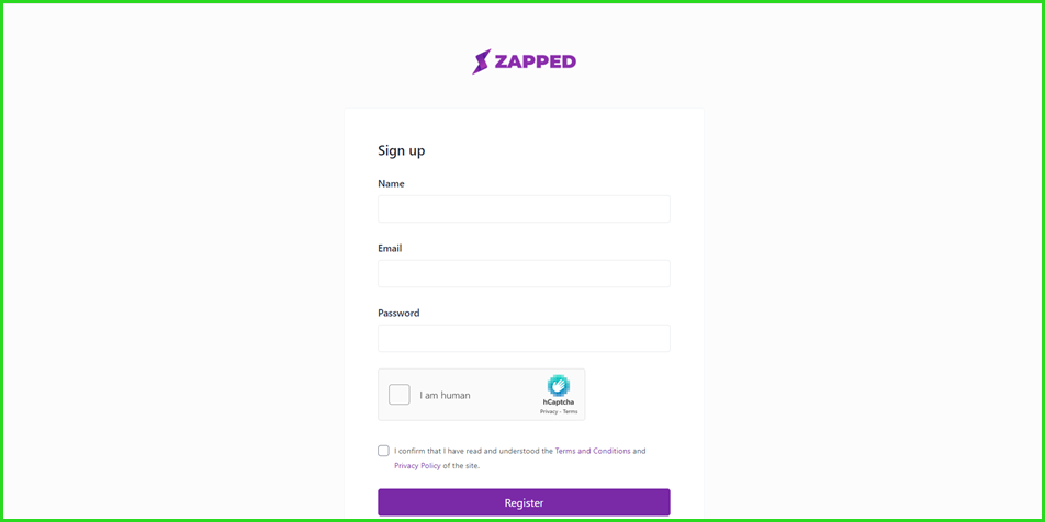 How to Sign up on Zapped?